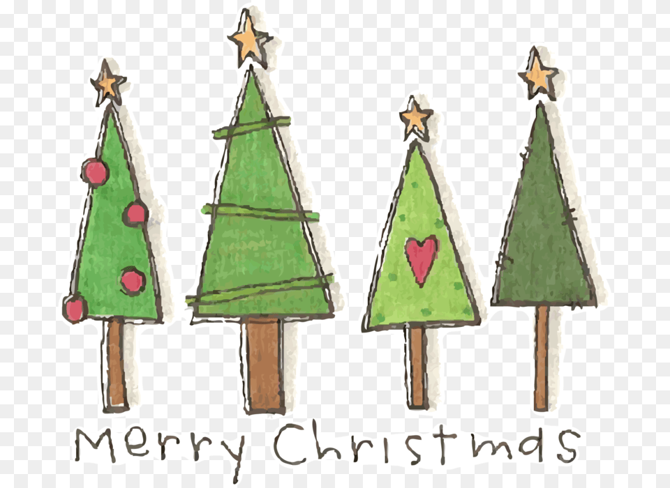 Cute Christmas Tree Clipart Free, Christmas Decorations, Festival, Christmas Tree, Triangle Png Image