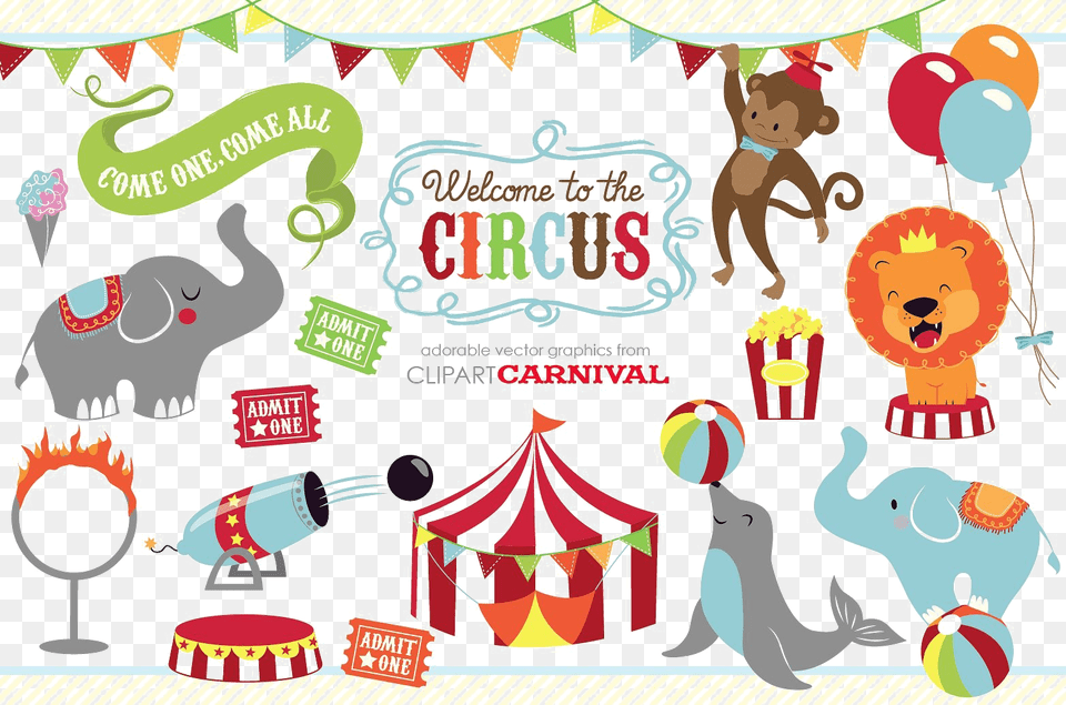 Cute Circus Animal Clipart, Leisure Activities, Person, People, Baby Free Png Download