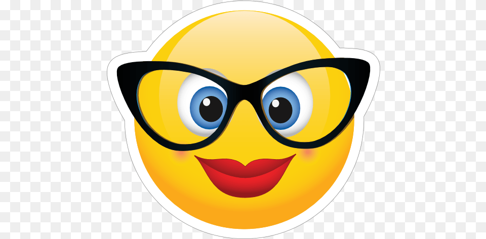 Cute Classy Glasses Female Emoji Sticker Nurse Smiley, Accessories, Photography, Disk, Face Free Transparent Png