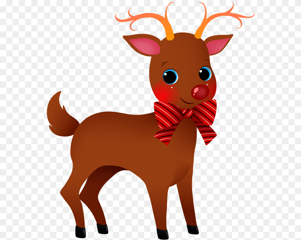 Cute Clipart Reindeer Christmas, Accessories, Tie, Mammal, Formal Wear Free Png Download