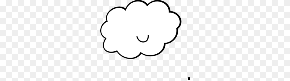 Cute Cloud Bw Clip Art, Stencil, Outdoors, Night, Nature Free Png