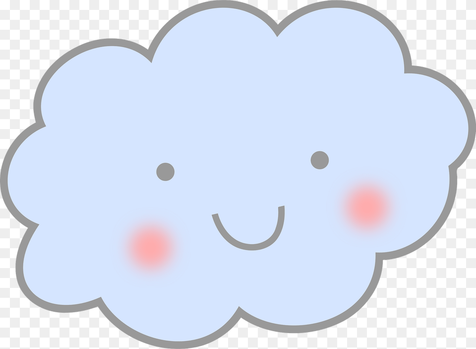 Cute Cloud With A Face Clipart, Nature, Outdoors, Weather Free Png Download