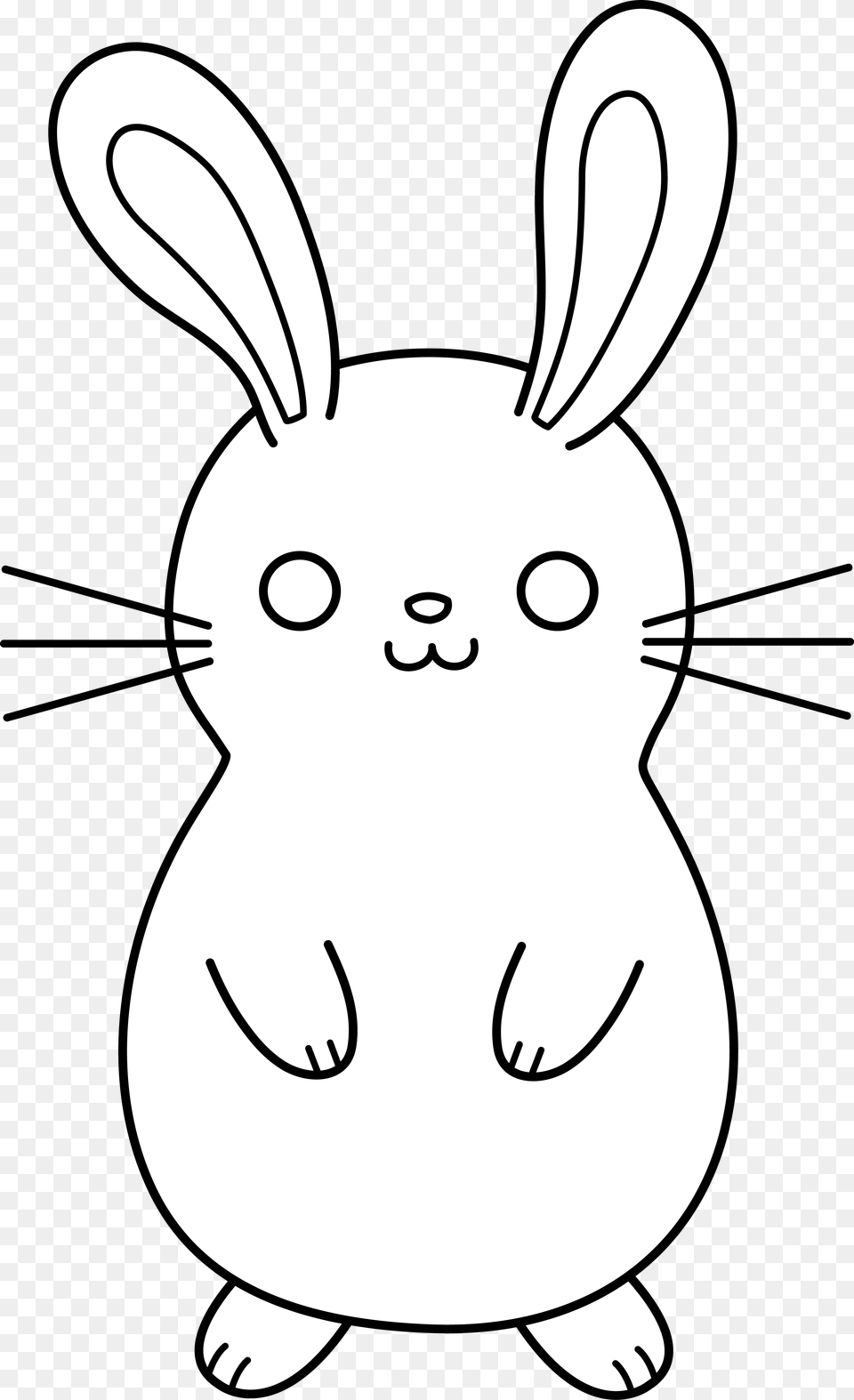 Cute Colorable Easter Bunny Clip Art Pictures Animal Black And White Bunny, Baby, Person, Face, Head Free Transparent Png