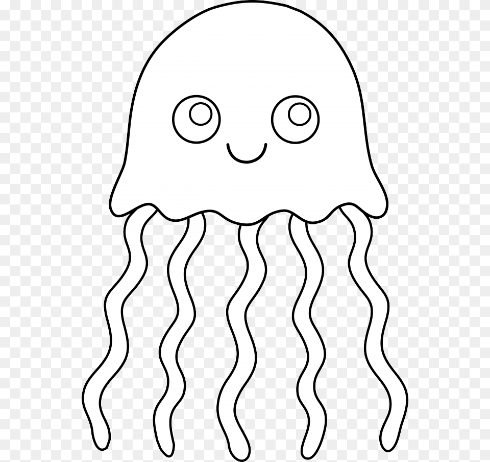 Cute Colorable Jellyfish Id Uncategorized Yoand Jellyfish Printables To Color, Animal, Sea Life, Invertebrate, Baby Free Png