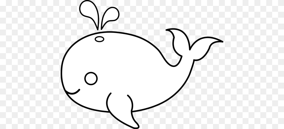 Cute Colorable Whale, Stencil, Animal, Fish, Sea Life Png Image
