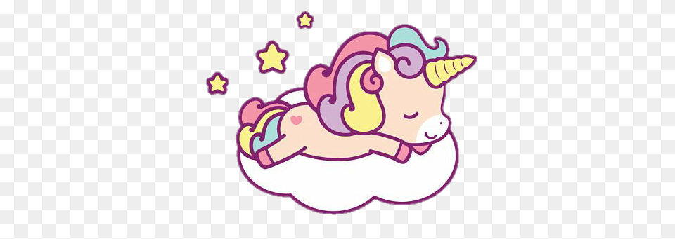 Cute Colorful Unicorn Star Could Dreamy Baby Love Kawai, Purple, Sticker, Art, Drawing Free Transparent Png