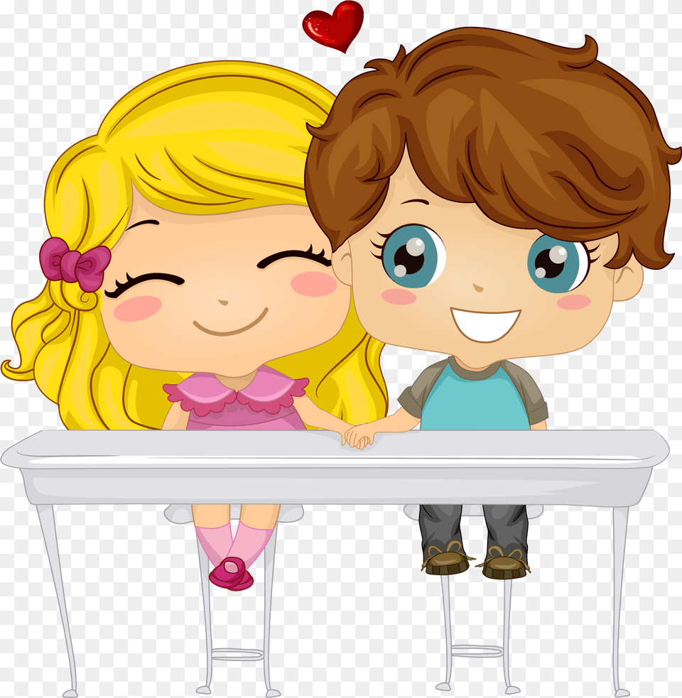 Cute Couple Clipart, Person, Reading, Book, Publication Free Png Download