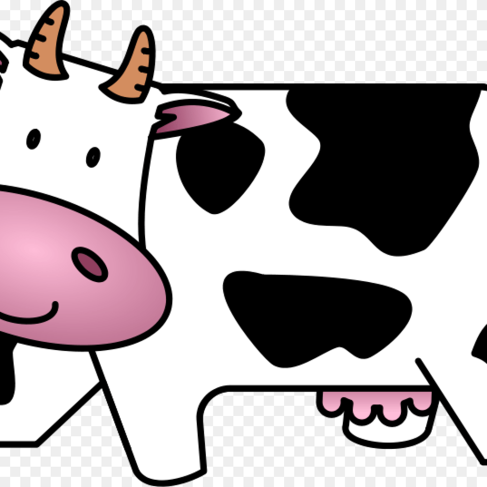 Cute Cow Clipart Cute Friendly Cartoon Cow Clip Cute Cow Clipart Black And White, Animal, Cattle, Dairy Cow, Livestock Free Transparent Png