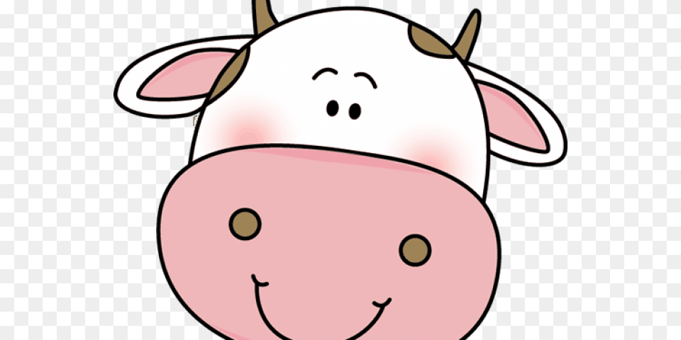 Cute Cow Head Cartoon, Snout, Animal, Mammal, Pig Png Image