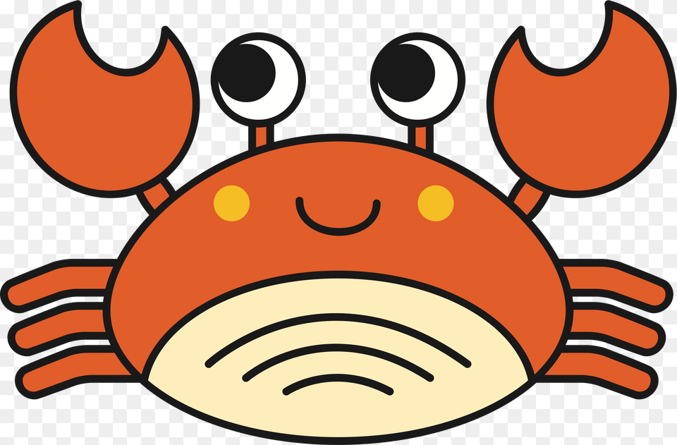 Cute Crab Clip Arts Cute Cartoon Crab, Animal, Food, Invertebrate, Sea Life Png