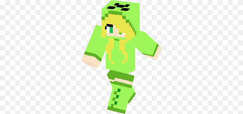 Cute Creeper Girl Skin Minecraft Cute Creeper Girl Skin, Green, Person Free Transparent Png