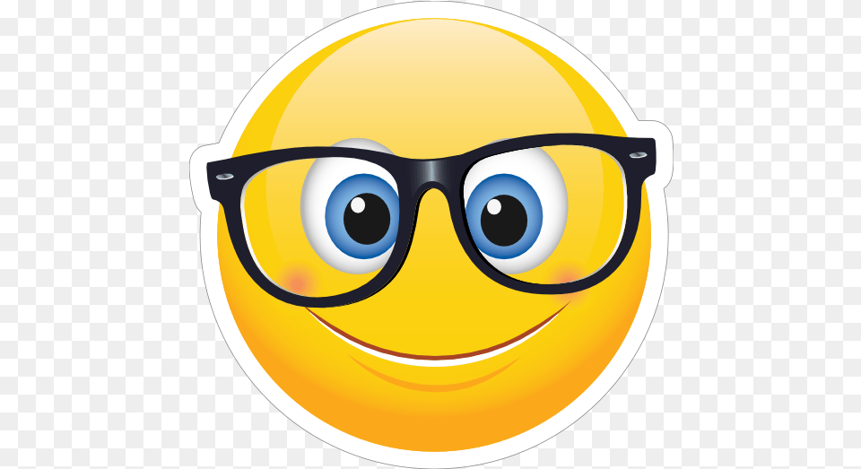 Cute Crooked Glasses Emoji Sticker Emoji Glasses, Accessories, Disk Png