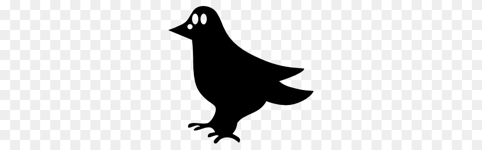 Cute Crow Sticker, Silhouette, Stencil, Animal, Bird Png