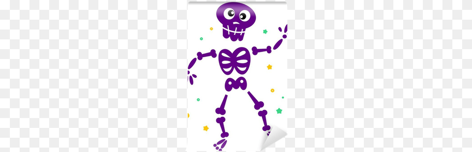 Cute Dancing Skeleton Isolated On White Wall Mural Skeleton Cartoons, Paper Free Png Download