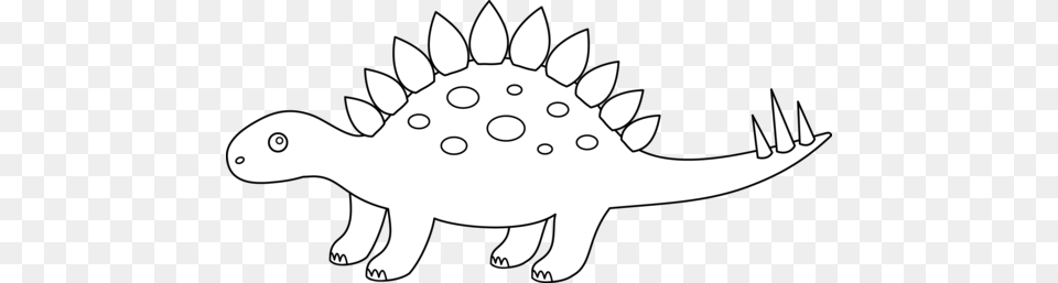 Cute Dinosaur Clipart Black And White Stegosaurus Clip Art Black And White, Baby, Person, Animal Free Transparent Png