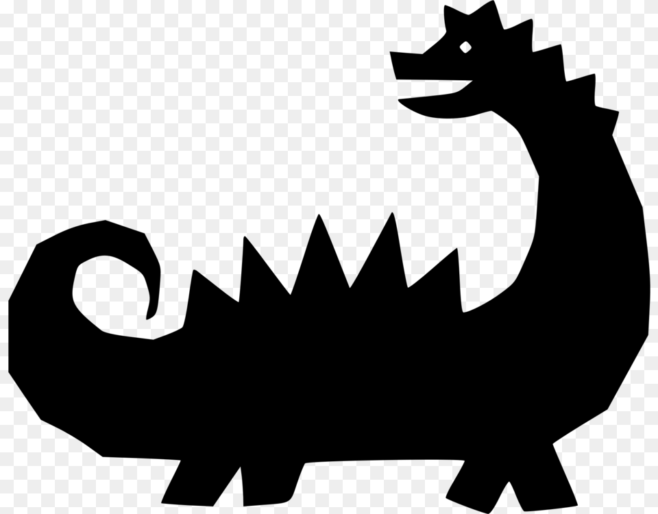 Cute Dinosaur Silhouette Clipart Clip Art, Gray Free Png