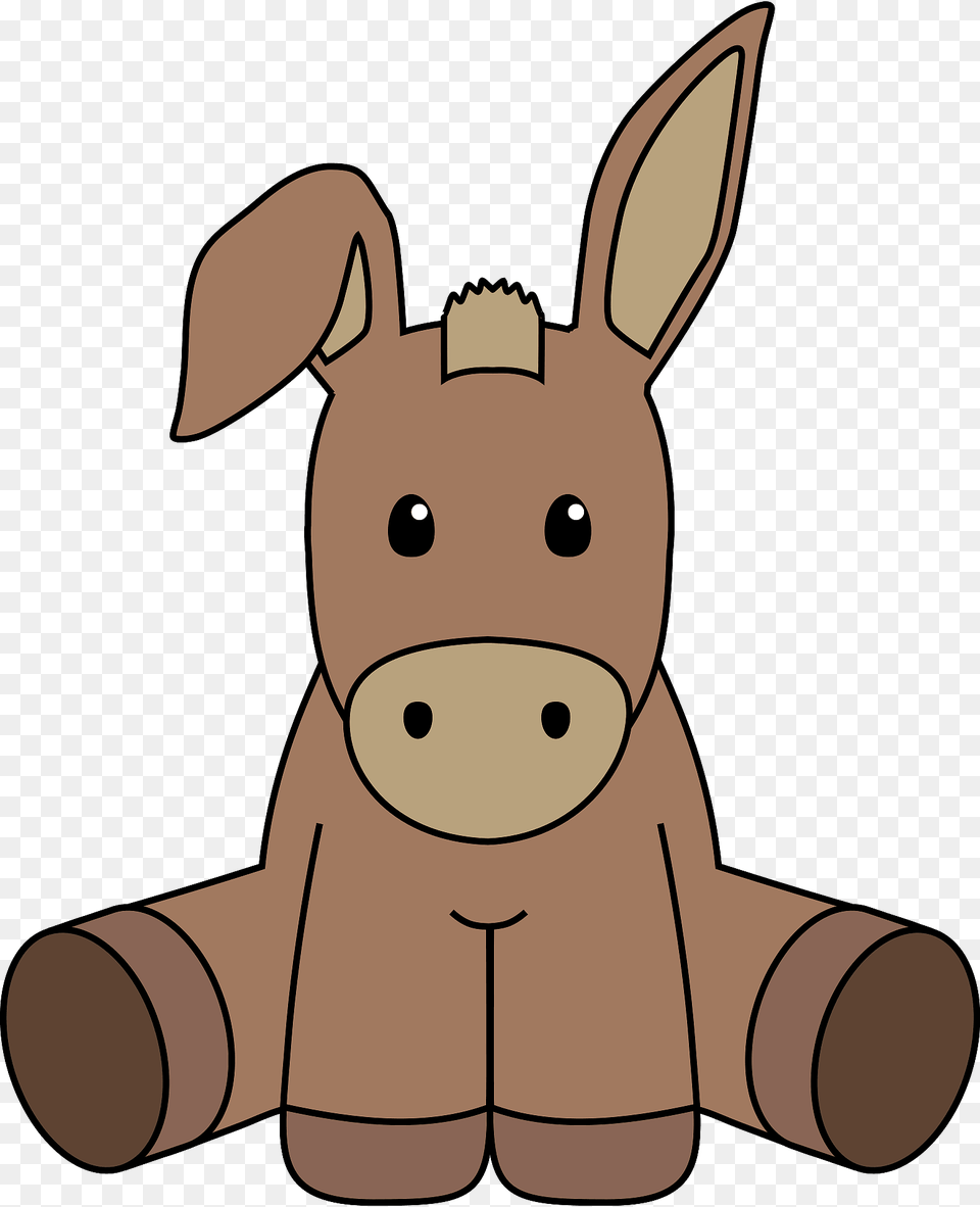 Cute Donkey Clipart, Plush, Toy, Animal, Mammal Free Png Download