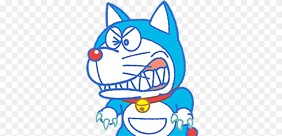 Cute Doraemon Halloween Wolf Werewolf Gray Wolf 386x464 Doraemon Angry Face, Nature, Outdoors, Snow, Snowman Free Png Download