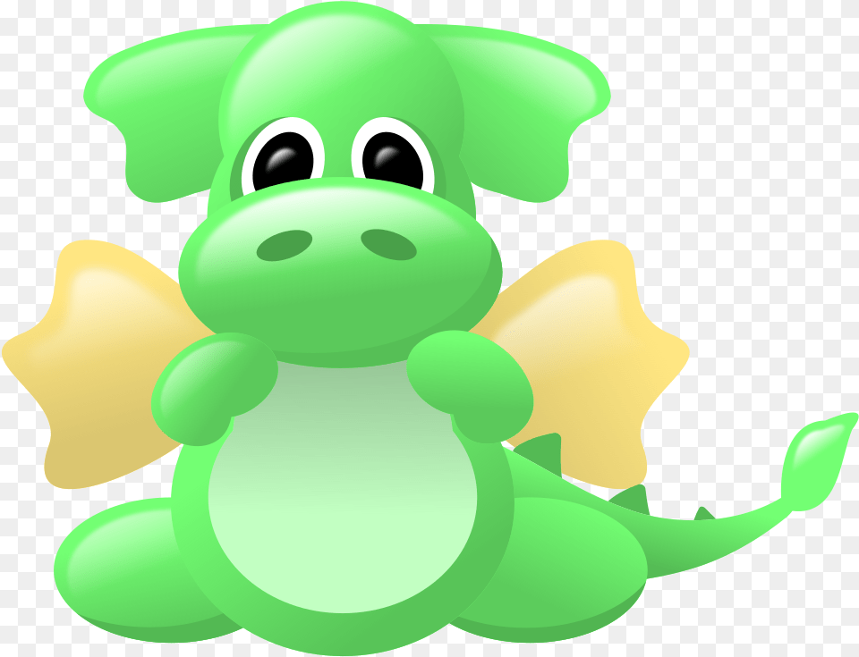 Cute Dragon Green And Gold Free Png