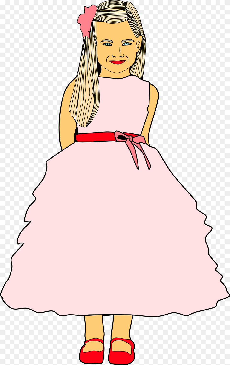 Cute Dressed Up Girl Clip Arts Girl In Dress Clipart, Clothing, Child, Person, Female Png Image