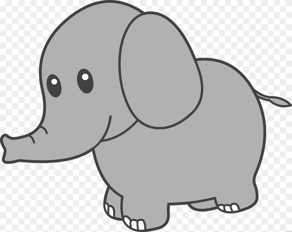 Cute Elephant Animal Black White Clipart Images Elephant Clipart Cute, Mammal, Baby, Person, Wildlife Free Png Download