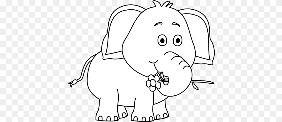 Cute Elephant Drawings Cute Animal Black And White Clipart, Baby, Person, Face, Head Free Png