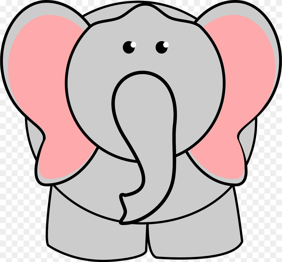 Cute Elephant With Pink Ears Clipart, Body Part, Mouth, Person, Tongue Free Png