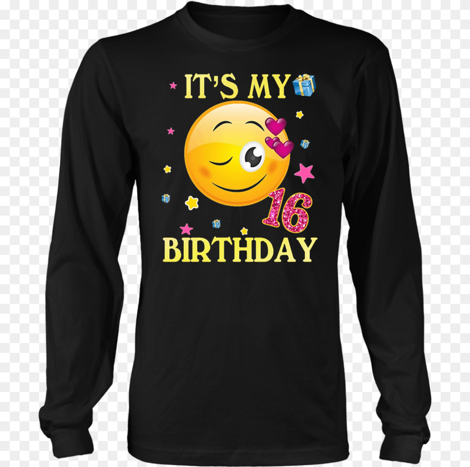 Cute Emoji Shirt It39s My Birthday Limited Edition I Am Pro Gun District Long Sleeve, Clothing, Long Sleeve, T-shirt Png Image