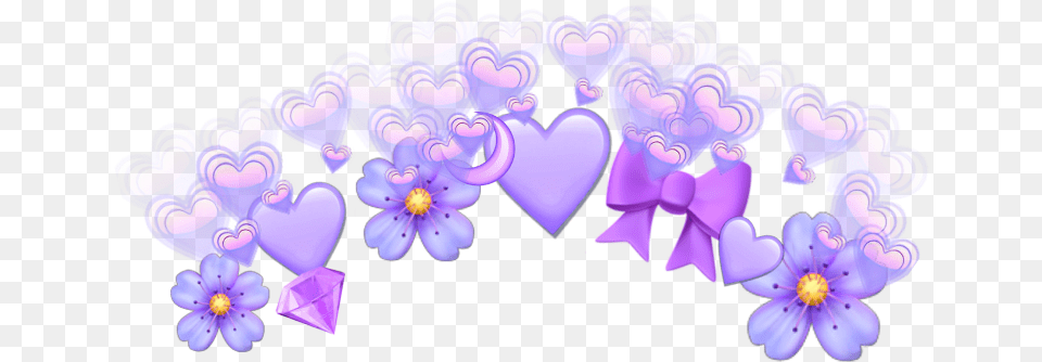 Cute Emojis Emoji Heart Purple, Flower, Plant, Accessories Png