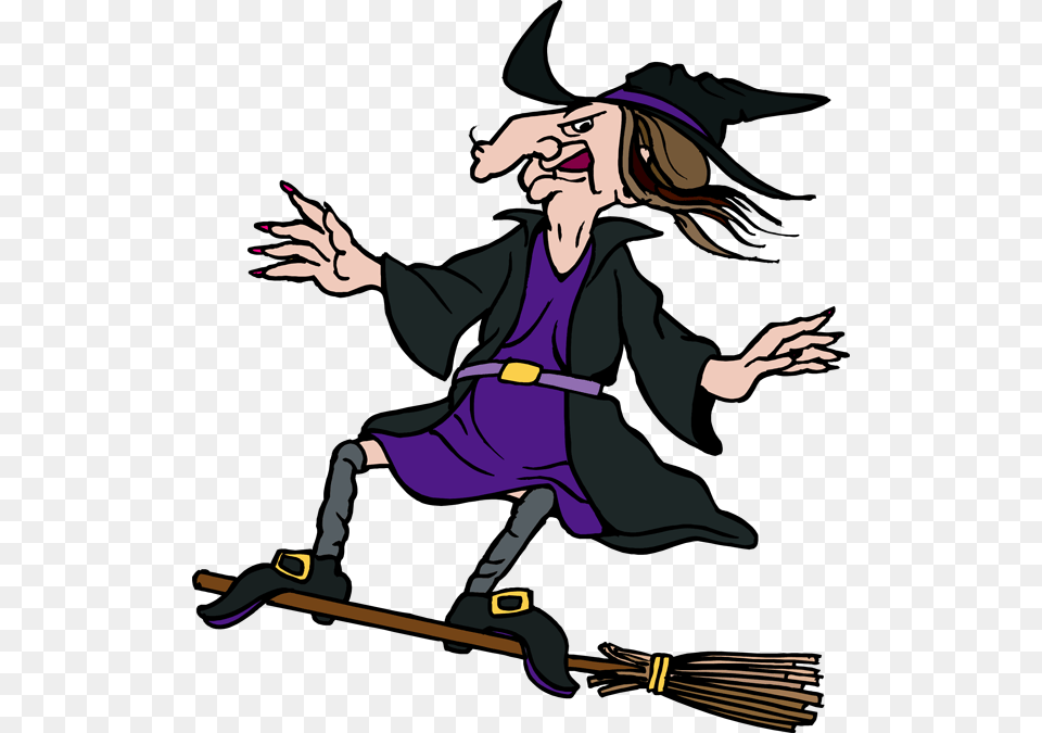 Cute Evil Witch Clipart, Person, Book, Comics, Publication Free Png