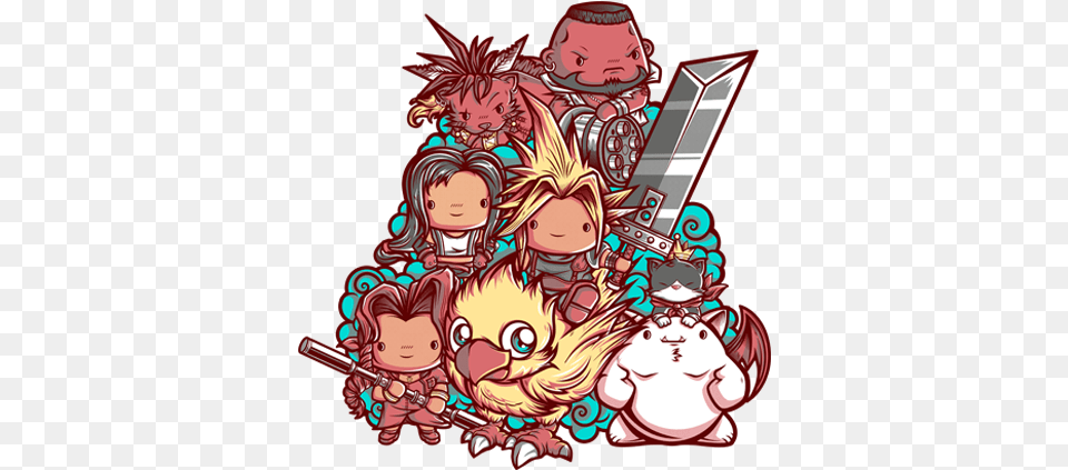 Cute Fantasy Vii Final Fantasy Art T Shirt, Book, Comics, Publication, Baby Free Png Download