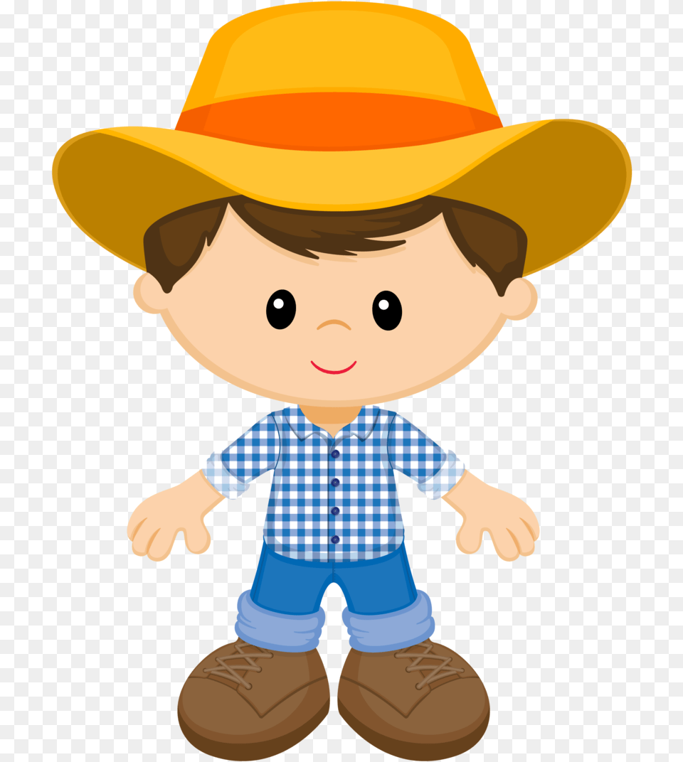 Cute Farmer Clipart, Clothing, Hat, Baby, Person Png Image