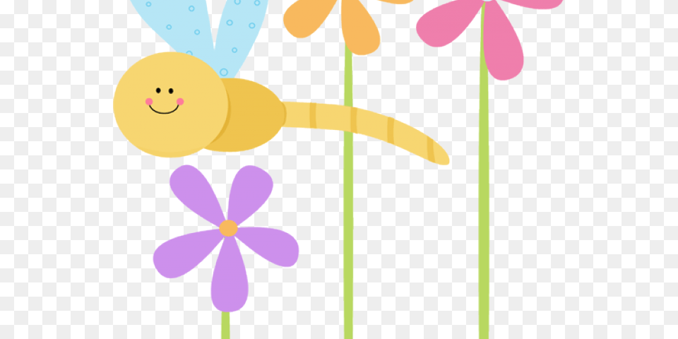 Cute Flower Cliparts Five By Five, Daisy, Plant, Animal, Dragonfly Free Png