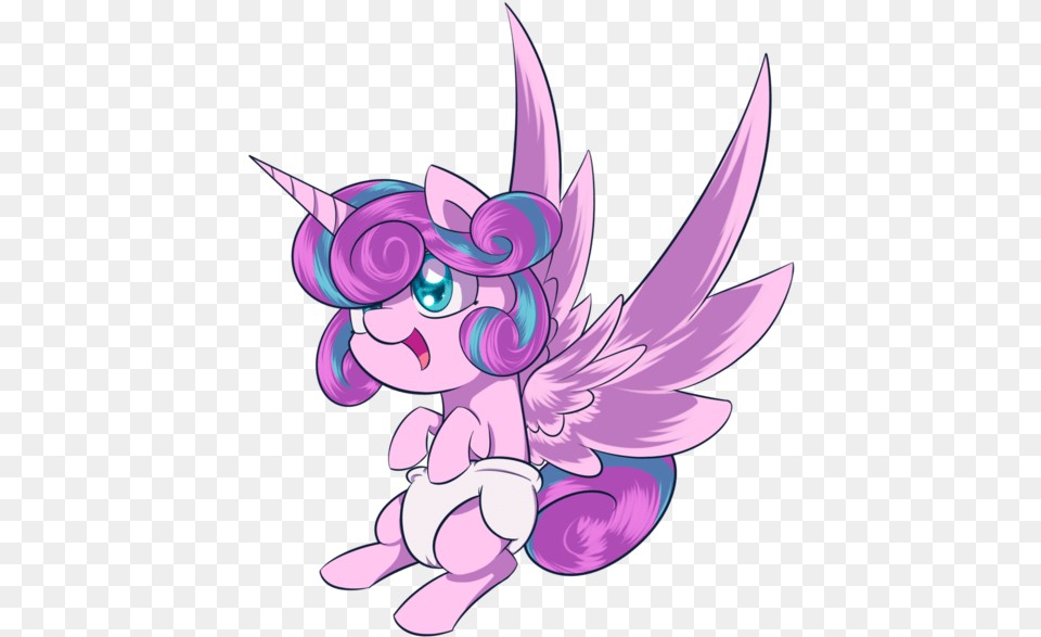 Cute Flurry Heart Big Wings And White Diaper My Little Pony Flurry Heart Diaper, Book, Comics, Publication, Purple Free Transparent Png