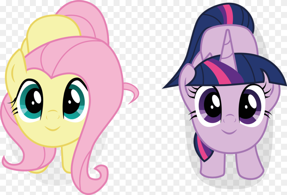 Cute Fluttershy And Twilight Sparkle Vector By Owlestyle My Little Pony Twilight Sparkle And Fluttershy, Publication, Book, Comics, Head Free Png Download