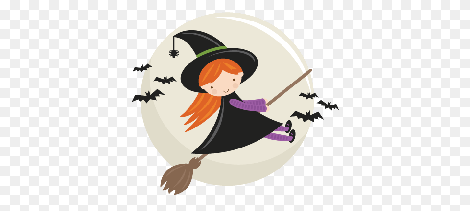 Cute Flying Witch Svg Cut File Halloween Svg Cut Files Cute Witch Clipart Free, People, Person, Nature, Outdoors Png