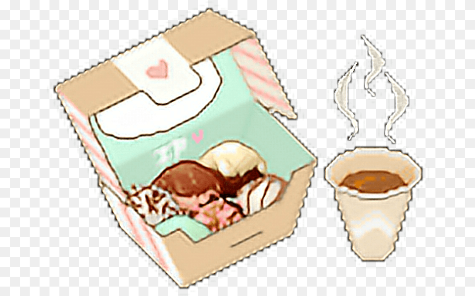 Cute Food Transparent Cute Food Pixel Transparent Anime Food No Background, Cream, Dessert, Ice Cream, Box Free Png
