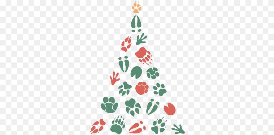 Cute Foot Prints Christmas Tree Transparent U0026 Svg Paw Print, Christmas Decorations, Festival, Person, Baby Free Png Download