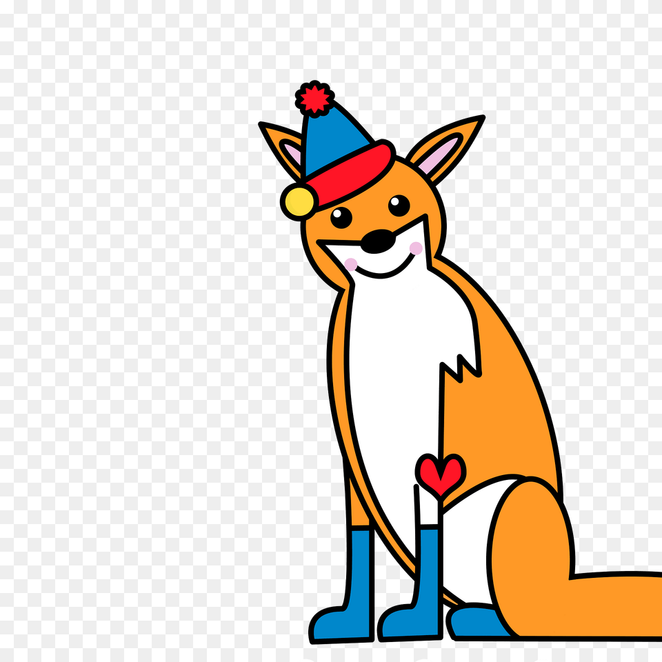 Cute Fox In Hat Clipart, Animal, Mammal, Kangaroo, Cartoon Free Transparent Png
