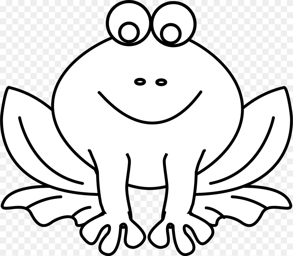 Cute Frog Black And White Clipart, Animal, Bear, Mammal, Wildlife Free Png