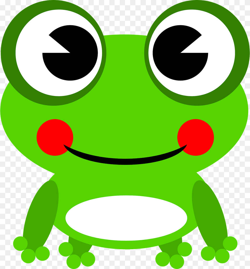 Cute Frog Clipart, Green, Amphibian, Animal, Wildlife Png