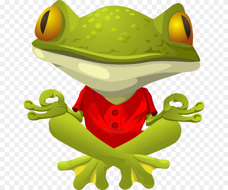 Cute Frog Graphics Practicing Yoga Clip Art Frogs Rana Y El Agua Hirviendo, Amphibian, Animal, Wildlife, Tree Frog Free Transparent Png