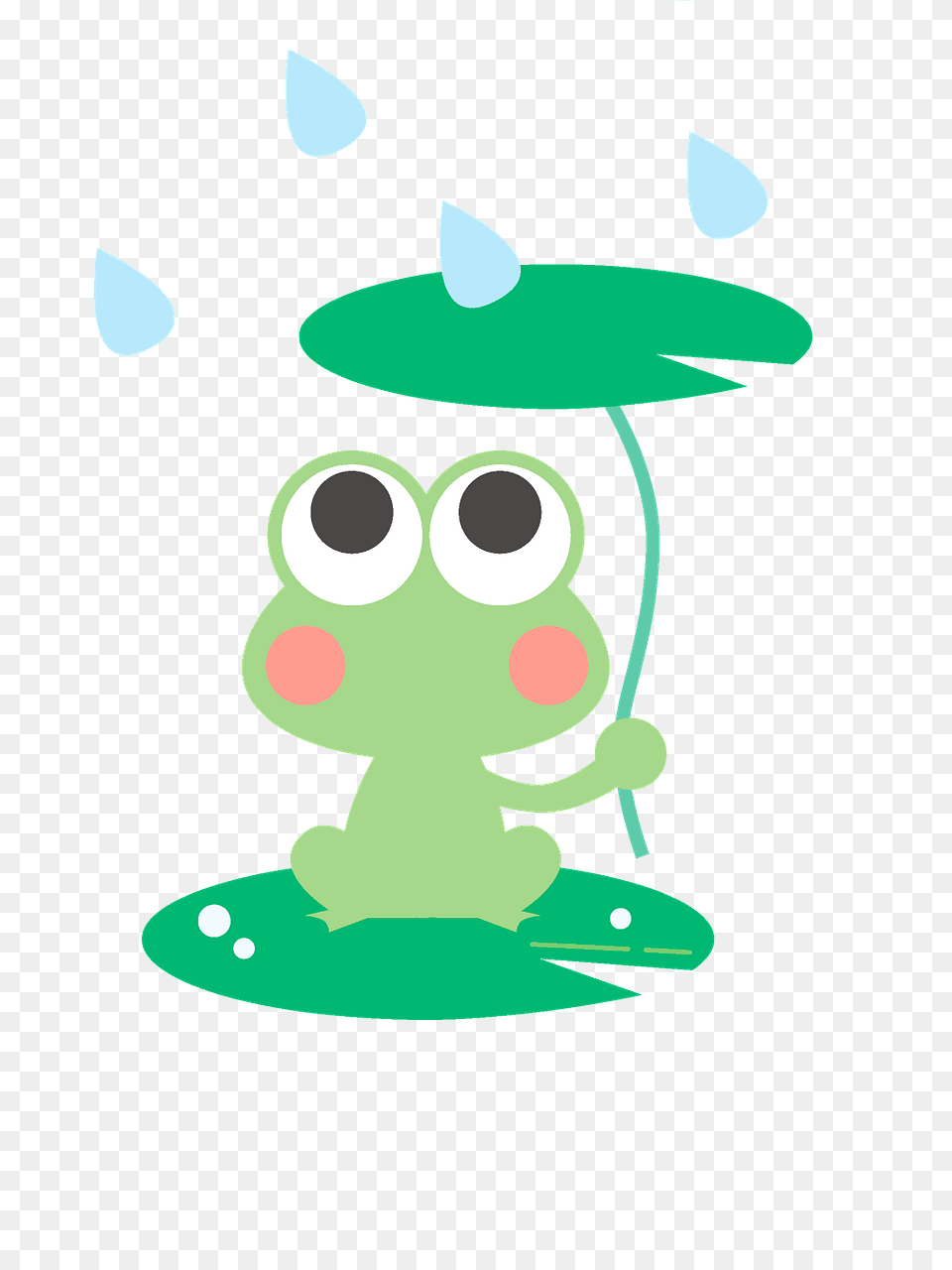 Cute Frog With Leaf Clipart, Art, Graphics, Green, Cartoon Free Png Download