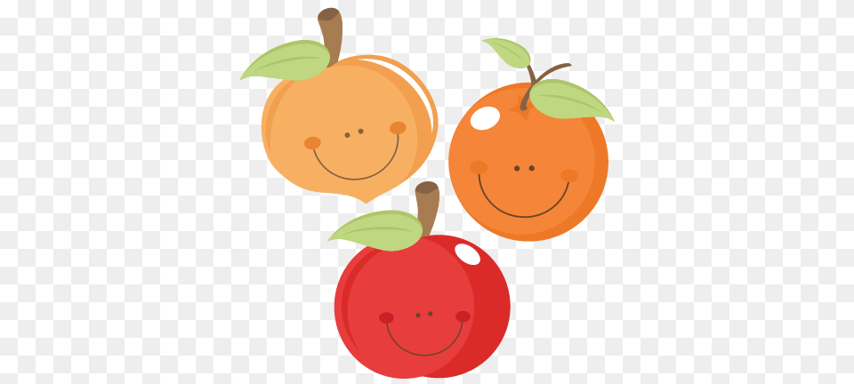 Cute Fruit Peach Apple Orange Scrapbook Cuts Cutting, Food, Plant, Produce, Dynamite Free Png