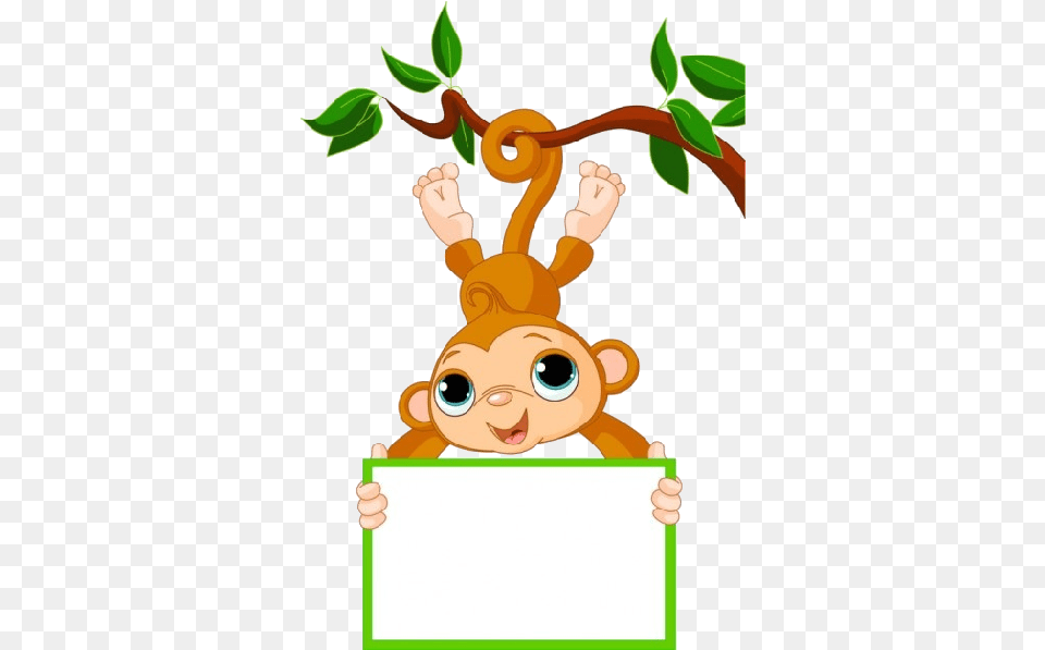 Cute Funny Cartoon Baby Monkey Cartoon Images, Leaf, Plant, Person, Potted Plant Free Png