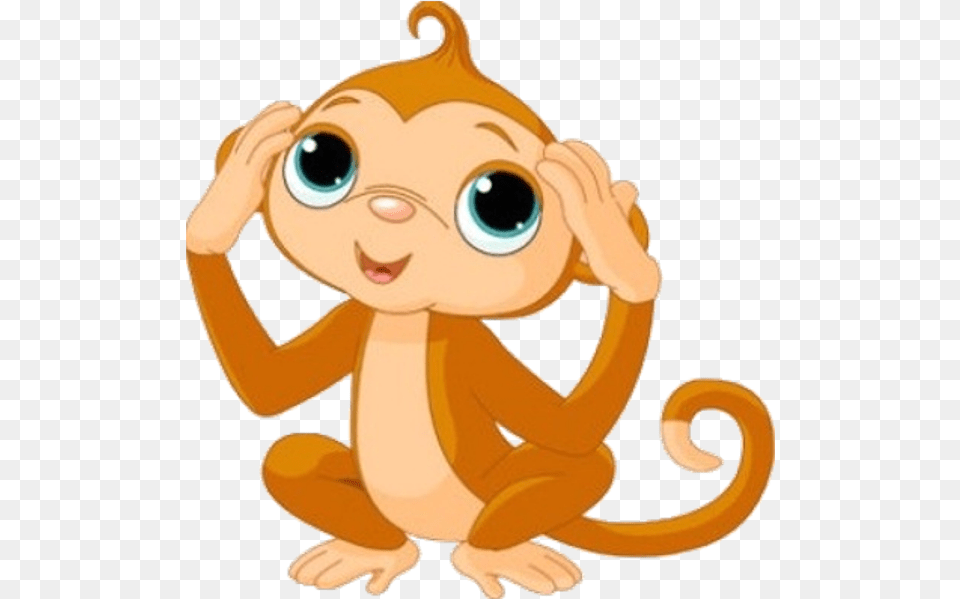 Cute Funny Cartoon Baby Monkey Clip Art Monkey Clip Art, Face, Head, Person Png