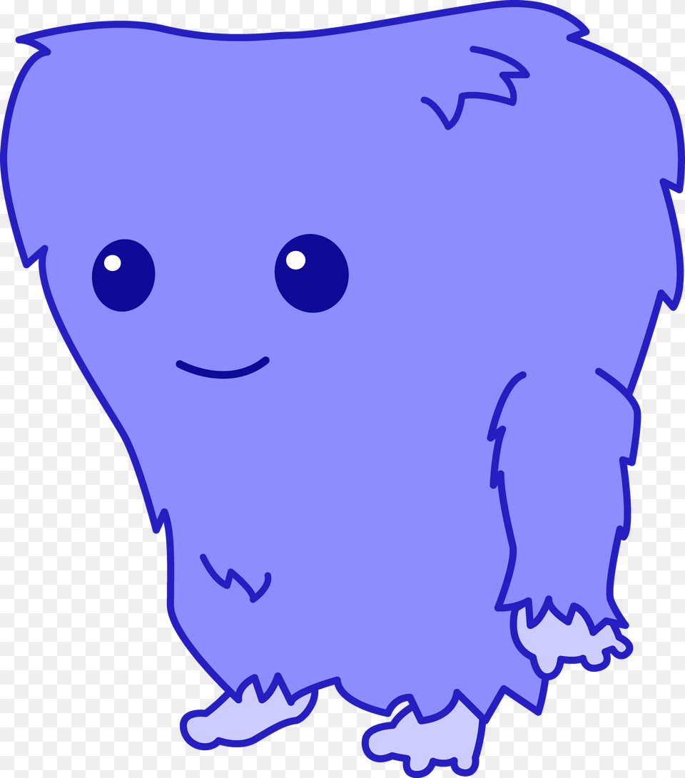 Cute Fuzzy Blue Monster, Baby, Person Png
