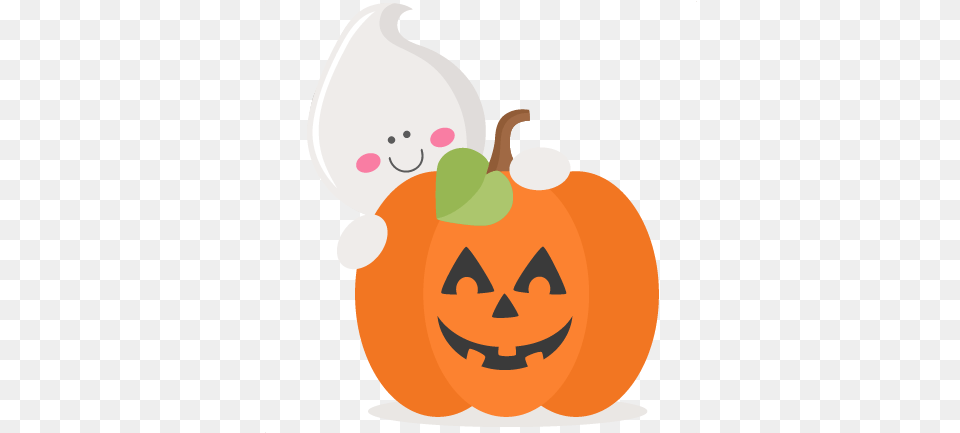 Cute Ghost Clipart Halloween Cute Pumpkin Clipart, Vegetable, Food, Produce, Plant Free Transparent Png