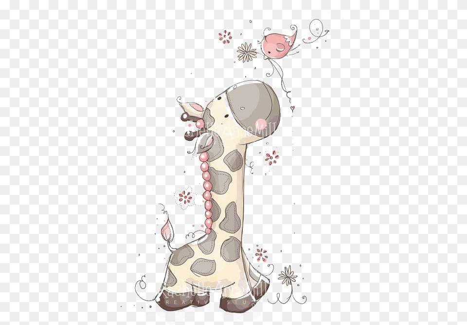 Cute Giraffe Illustrator Illustration Child Hq Image Baby Giraffe Cartoon Gray, Art, Graphics, Floral Design, Pattern Free Transparent Png