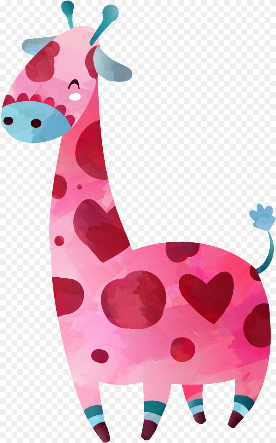 Cute Giraffe Watercolor Cartoon Images Love Giraffe 539x739area Rug, Animal, Fish, Sea Life, Shark Png Image